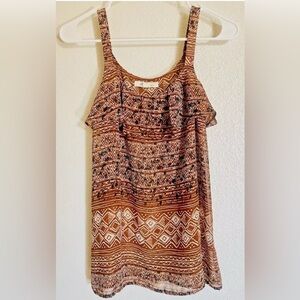 Forever 21 Sleeveless Chiffon Ruffled Blouse Tie Straps Women's Size S